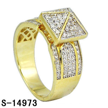 Neue Entwürfe 925 Sterlingsilber-Mikroeinstellungs-Dame Ring-Goldüberzug.